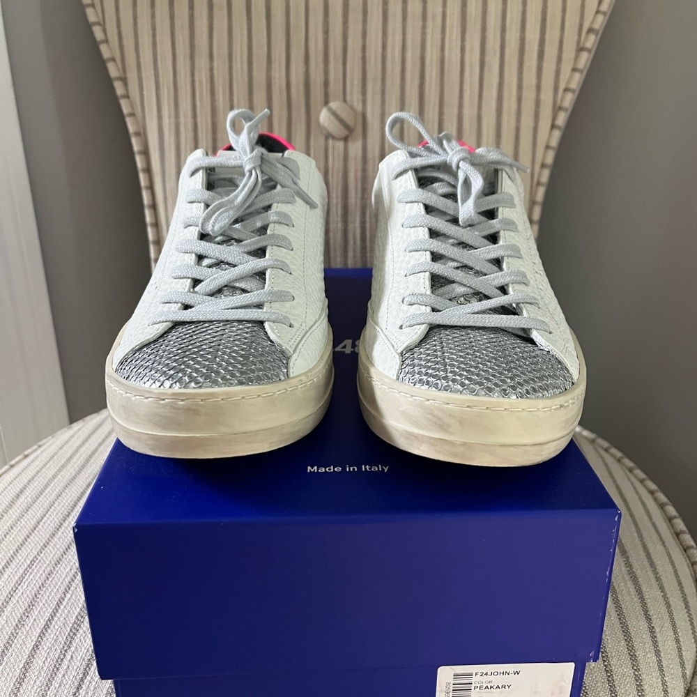 P448 Women's Sneakers - Silver and White